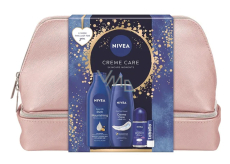 Nivea Creme Care Rich Nourishing Body Lotion 400 ml + Nivea Creme Care Shower Gel 250 ml + Nivea Protect & Care Roll-On Antiperspirant 50 ml + Labello Original Lip Balm 4.8 g + Cosmetic Bag, Cosmetic Set for Women