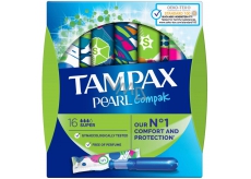 Tampax Compak Pearl Super women's tampons with 16-piece applicator