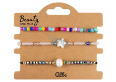 Albi Star, colorful bead bracelets, adjustable size, set of 3 pieces