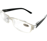 Berkeley Reading dioptric glasses +4.0 plastic white, black sides 1 piece MC2062