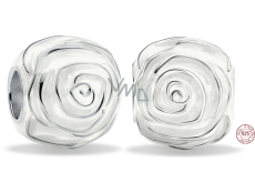 Charm Sterling Silver 925 White Rose in Bloom, Bead for Nature Bracelet