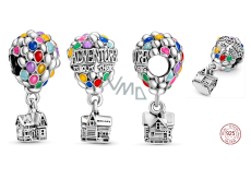 Charm Sterling silver 925 Disney Up in the sky - Flying house with balloons, bead for bracelet