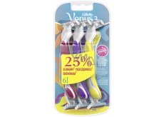 Gillette Venus Simply 3 ready razor with lubricating tape 3 colors, 6 pieces for women