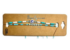 Albi Blue Eye beaded bracelet, adjustable size, set of 2 pieces