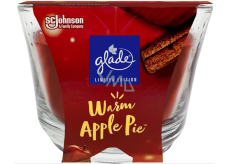 Glade Maxi Warm Apple Pie vonná svíčka ve skle, doba hoření až 50 hodin 204 g