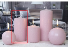 Lima Ice pastel candle pink cylinder 80 x 150 mm 1 piece