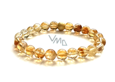 Citrine bracelet elastic natural stone, ball 8 mm / 16-17 cm, AA quality, stone of abundance, success