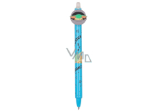 Colorino Mandalorian rubberized pen - Baby Yoda light blue, blue refill 0,5 mm