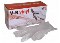 V-R Gloves Vinyl Disposable Powder-Free Ambidextrous Size XL Box of 200 Pieces