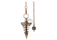 Metal spiral pendulum for Reiki divination and spiritual healing, cone 25,4 mm, antique copper