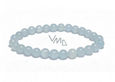 Aquamarine bracelet elastic natural stone, ball 6 mm / 16-17 cm, sailor stone, healing power of the ocean