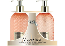 Vivian Gray Neroli and Ambra luxury liquid soap with dispenser 300 ml + luxury hand lotion with dispenser 300 ml, cosmetic set