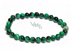 Tiger's eye green bracelet elastic natural stone, ball 6 mm / 16-17 cm, stone of the sun and earth, brings luck and wealth