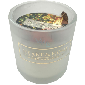 Heart & Home Warm Christmas soy scented votive candle in glass burning time up to 15 hours 5,8 x 5 cm