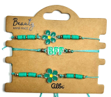 Albi Flower and Bff Bracelets Green, Adjustable Size, Set of 3 Pieces