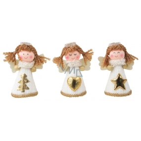 Angel in white knitted dress on standing 8 cm 1 piece