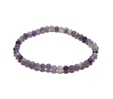 Chevron amethyst bracelet, elastic natural stone, 4 mm bead / 19 cm, stone of kings and bishops