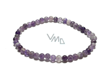 Chevron amethyst bracelet, elastic natural stone, 4 mm bead / 19 cm, stone of kings and bishops