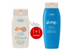 Ziaja Sun SPF 50+ waterproof sunscreen for children 125 ml + Sun soothing after sun gel 200 ml, duopack