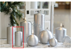 Lima Alfa candle silver cylinder 50 x 100 mm 1 piece