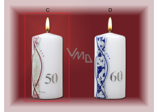 Lima Jubilee 50 years candle silver stripe with silver decoration cylinder 70 x 150 mm 1 piece