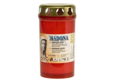 Madonna Cemetery Candle with Lid Pressed Red, Burns up to 2 Days, 135 g