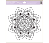 Adhesive foil stencil for glass paints Mandala pointed shapes 30 x 33,5 cm