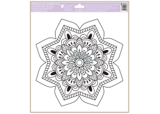 Adhesive foil stencil for glass paints Mandala pointed shapes 30 x 33,5 cm