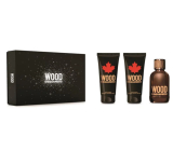 Dsquared2 Wood pour Homme Eau de Toilette for Men 100 ml + After Shave Balm 100 ml + Shower Gel 100 ml, Gift Set