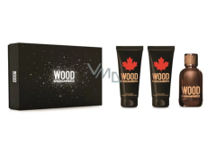 Dsquared2 Wood pour Homme Eau de Toilette for Men 100 ml + After Shave Balm 100 ml + Shower Gel 100 ml, Gift Set