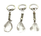 Crystal keychain Tumbled pendant natural stone, stone of stones