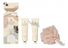 Grace Cole Vanilla shower gel 100 ml + body cream 100 ml + bath sponge, cosmetic set for women