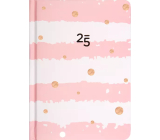 Albi Diary 2025 weekly - Pink and white with dots 12 x 16,8 x 1,5 cm
