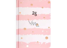 Albi Diary 2025 weekly - Pink and white with dots 12 x 16,8 x 1,5 cm