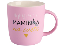 Albi Velvet Mug - The Most Wonderful Mom in the World Light Pink 330 ml